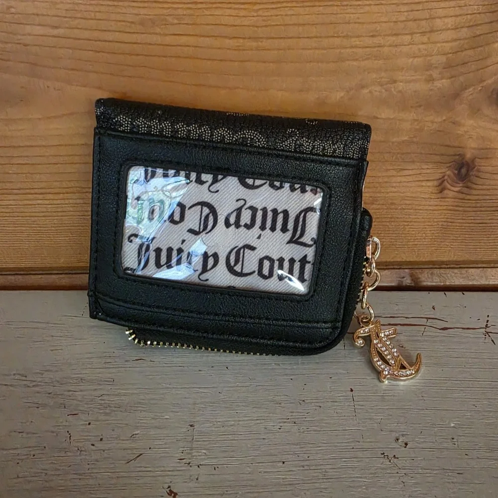 NWOT Juicy Couture Coin Card Wallet With Keychain Bedazzled Embellished Jeweled